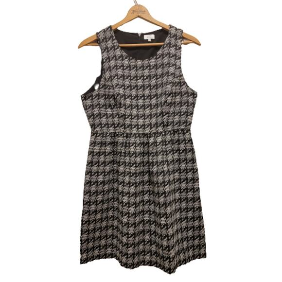 Houndstooth Sleeveless Fit & Flare Dress - Picture 1 of 7